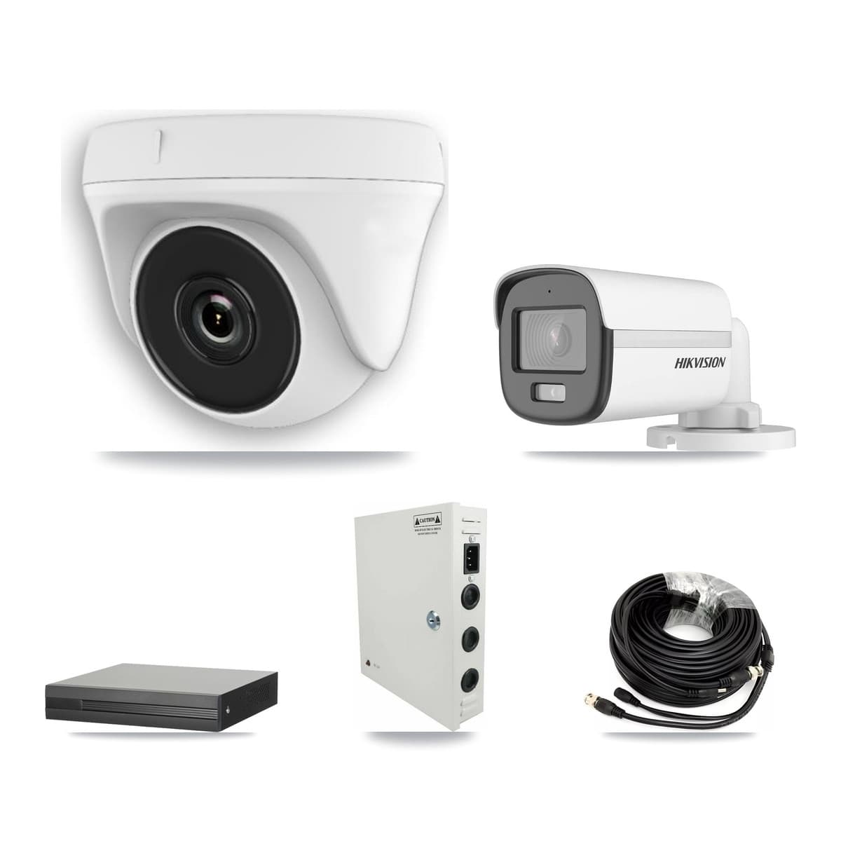 Hikvision 16-Channel 2MP – 5MP CCTV Kit — 1 5MP Bullet + 9 White 2MP Dome Cameras + 8TB Recording (XVR-3116HS Recorder) - Image 1