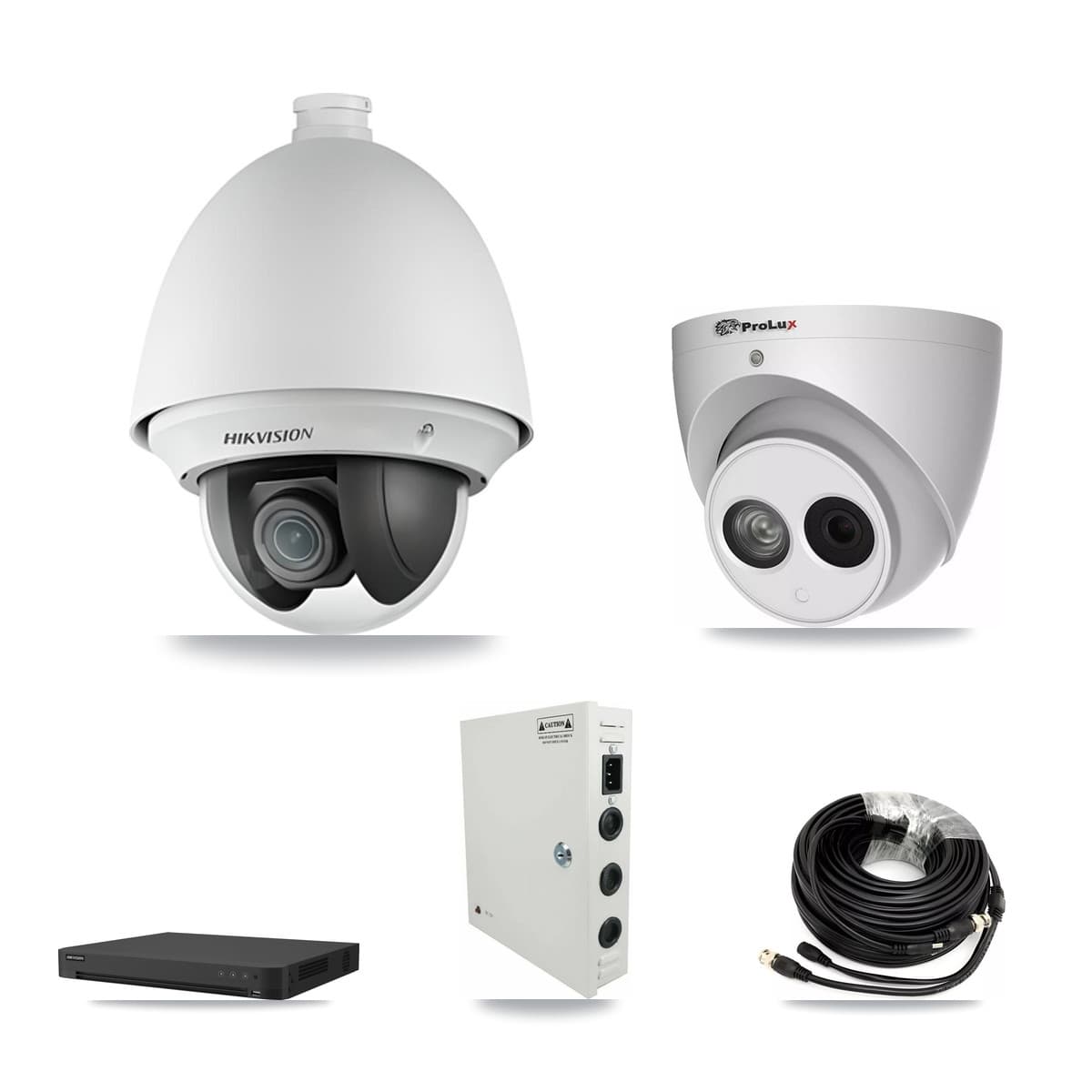 Hikvision & Prolux 16-Channel 2MP – 4MP CCTV Kit — 10 2MP PTZ + 1 4MP Turret Cameras + 8TB Recording (IDS-7216HUHI Recorder) - Image 1