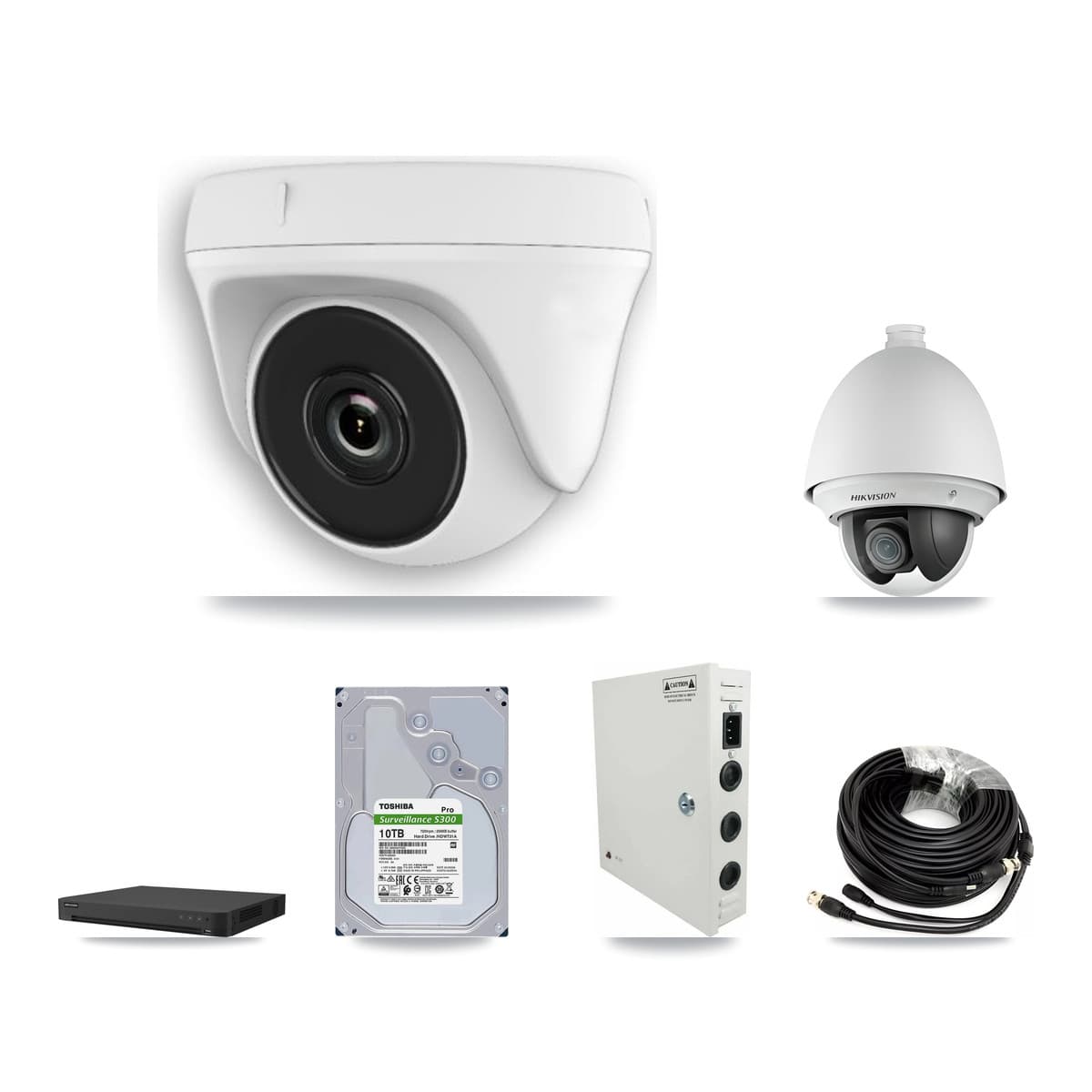 Hikvision 32-Channel 2MP CCTV Kit — 1 PTZ + 14 White Dome Cameras + 10TB Recording (IDS-7232HQHI Recorder) - Image 1