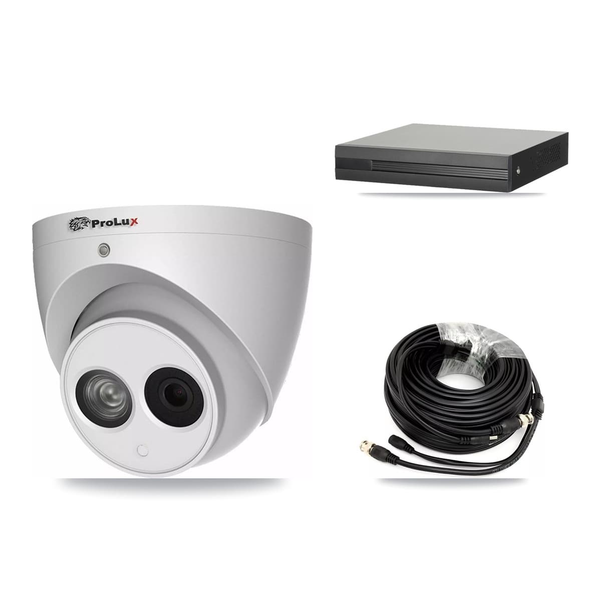 Prolux 8-Channel 4MP CCTV Kit — 2 Turret Cameras + 3TB Recording (XVR-3108HS Recorder)