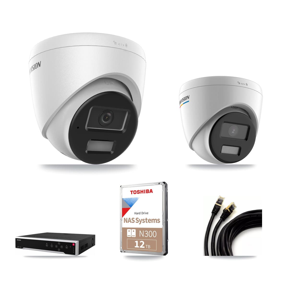 Hikvision 32-Channel 2MP – 4MP CCTV Kit — 7 2MP + 15 4MP Turret Cameras + 2× 12TB Recording - Image 1