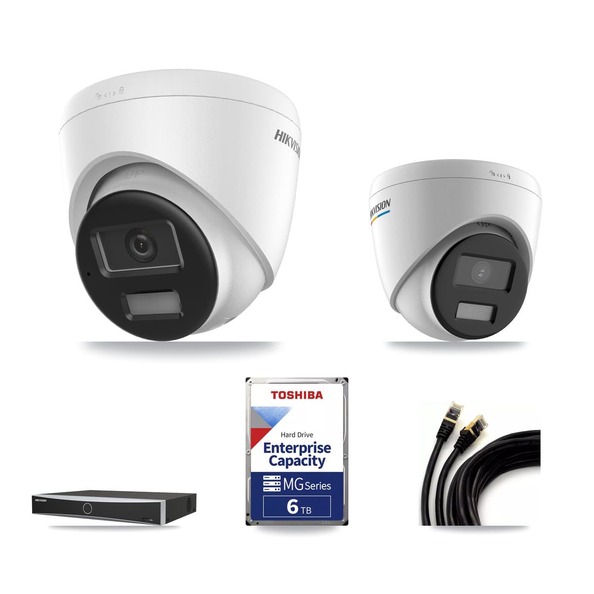Hikvision 4-Channel 2MP – 4K CCTV Kit — 1 2MP + 2 4K Turret Cameras + 6TB Recording