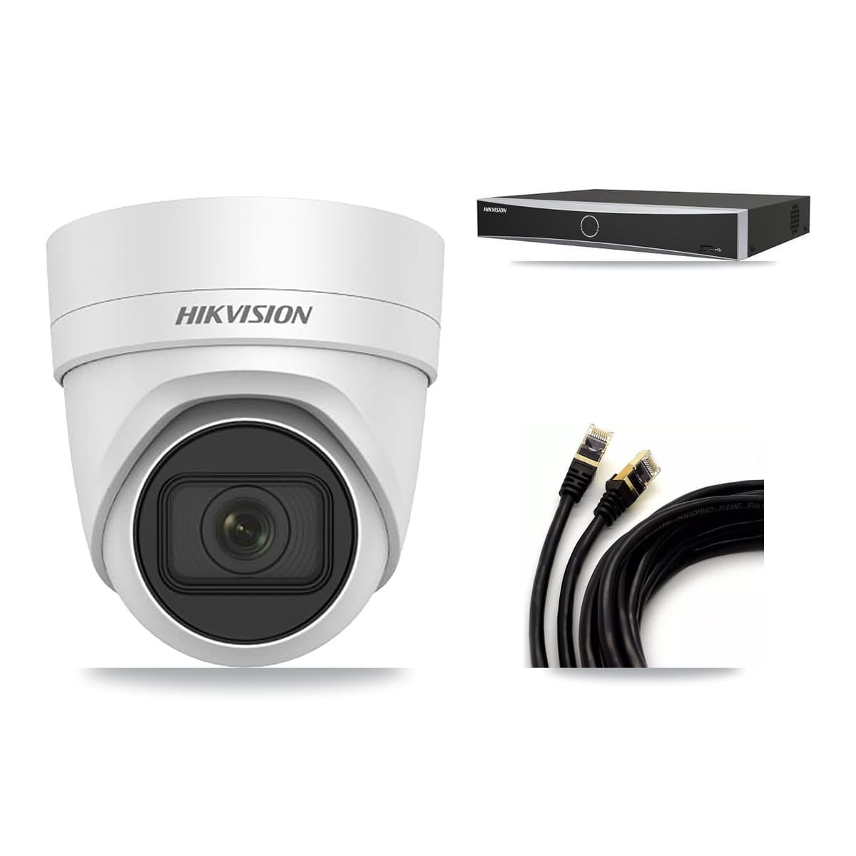 Hikvision 4-Channel 4MP CCTV Kit — 2 DS-2CD2H45FWD Turret Cameras + 3TB Recording