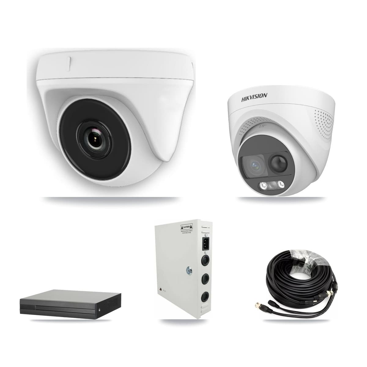 Hikvision 16-Channel 2MP – 5MP CCTV Kit — 1 DS-2CE72KF3T 5MP Turret + 10 White HDT-2MP-N20W 2MP Dome Cameras + 8TB Recording (XVR-3116HS Recorder) - Image 1