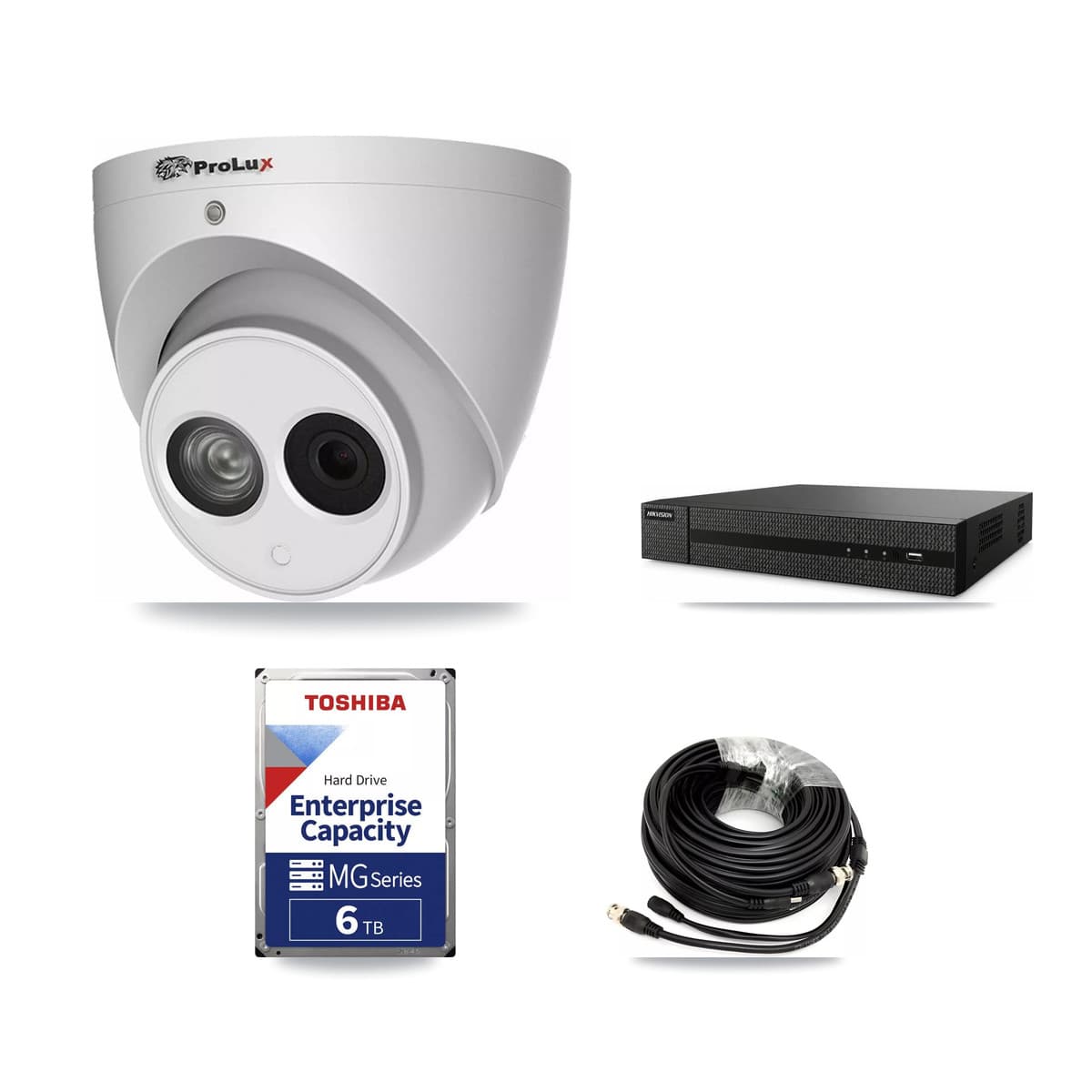 Prolux 8-Channel 4MP CCTV Kit — 4 Turret Cameras + 6TB Recording (DVR-8CH Recorder) - Image 1