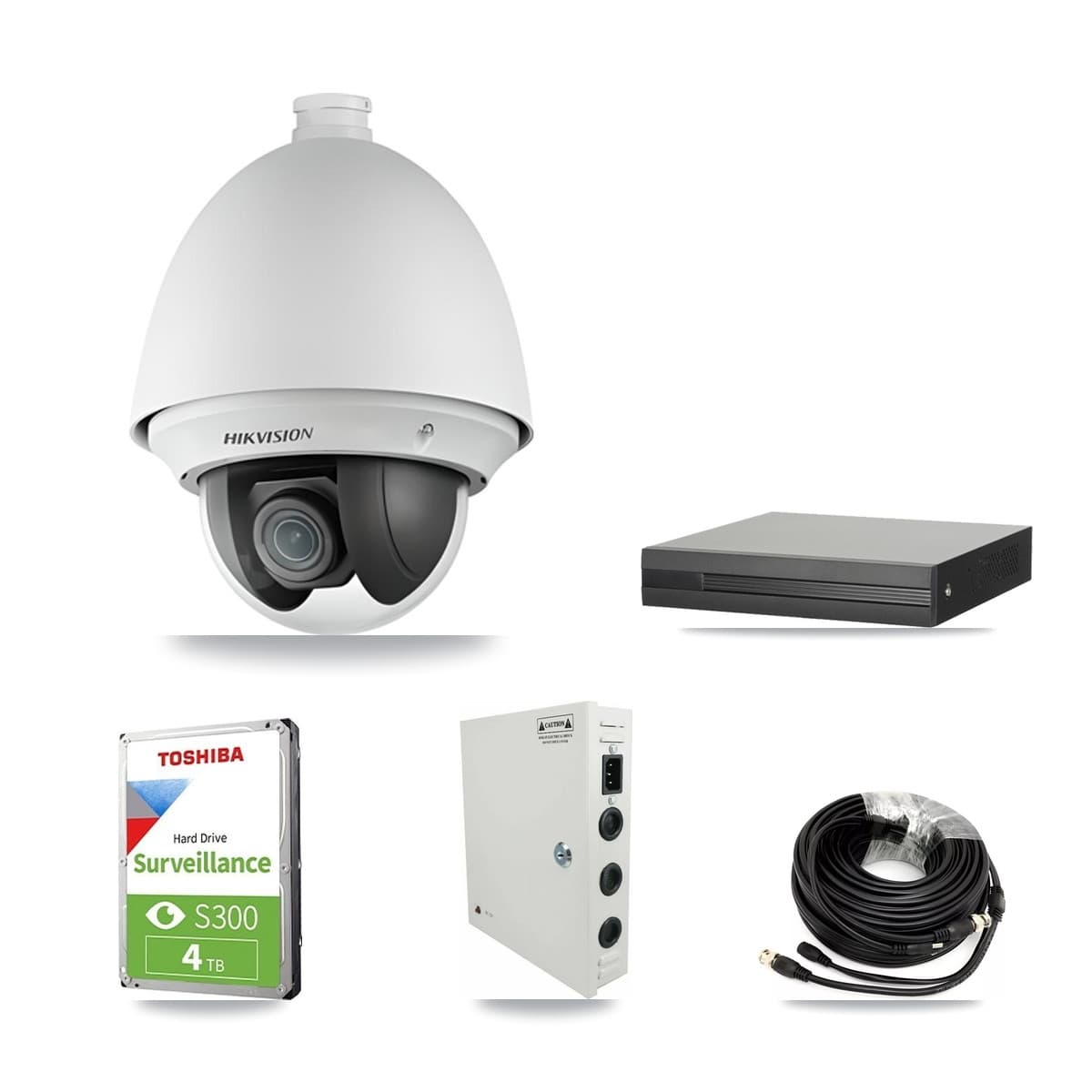 Hikvision 16-Channel 2MP CCTV Kit — 6 PTZ Cameras + 4TB Recording (XVR-3116HS Recorder) - Image 1