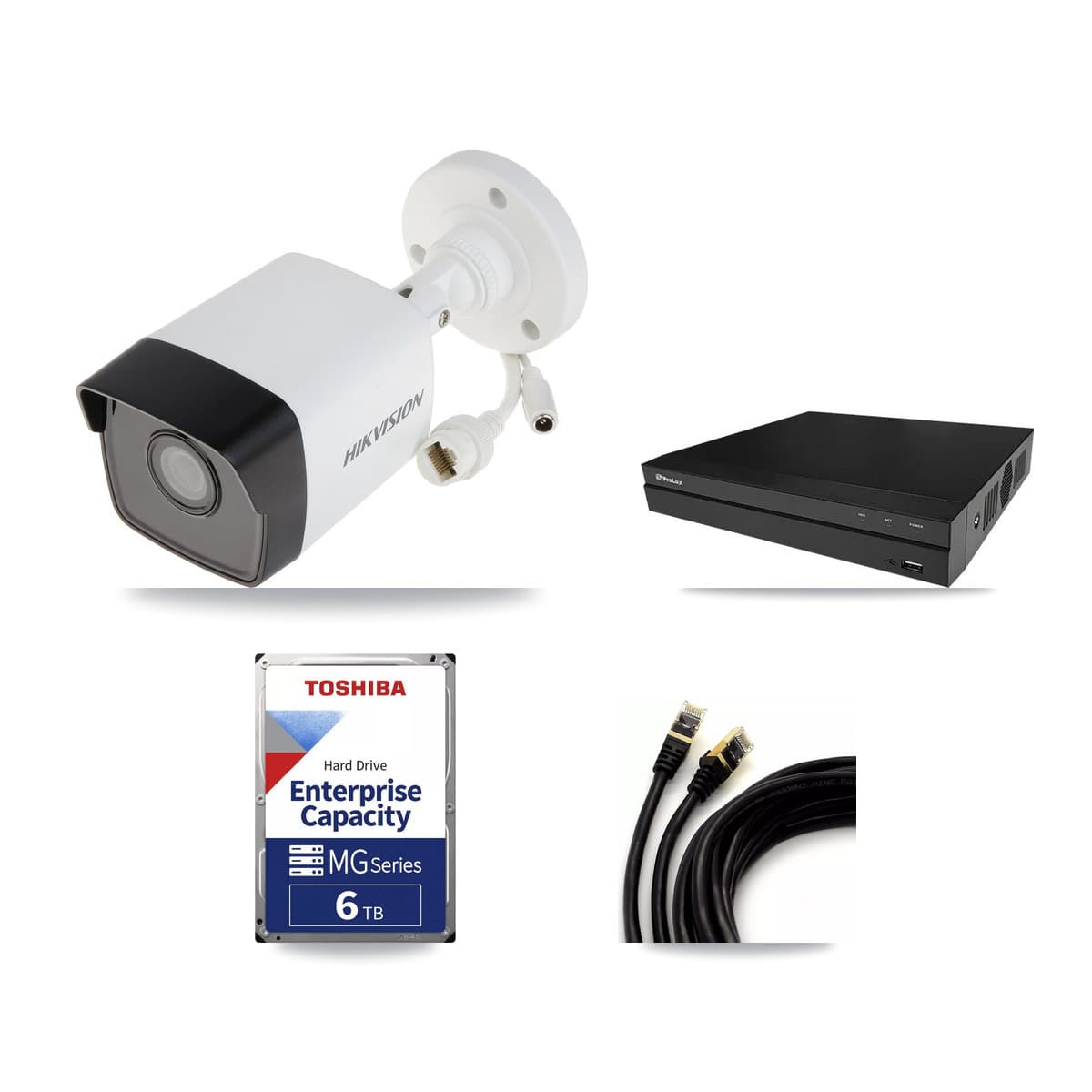 Hikvision & Prolux 8-Channel 5MP CCTV Kit — 5 DS-2CD1053G0 Bullet Cameras + 6TB Recording - Image 1