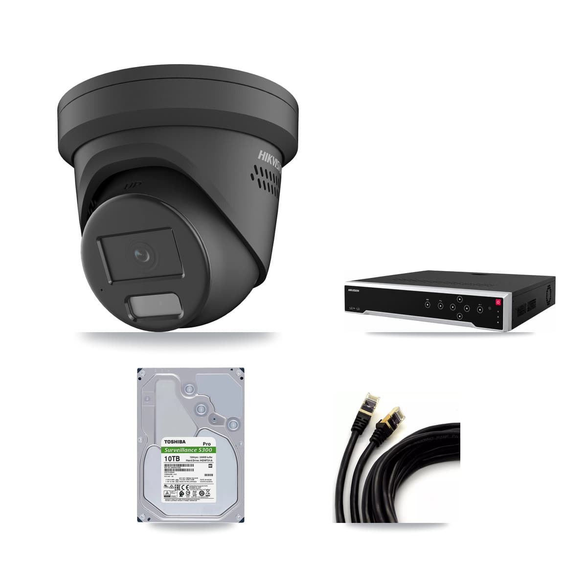 Hikvision 32-Channel 4MP CCTV Kit — 15 Black Turret Cameras + 2× 10TB Recording - Image 1