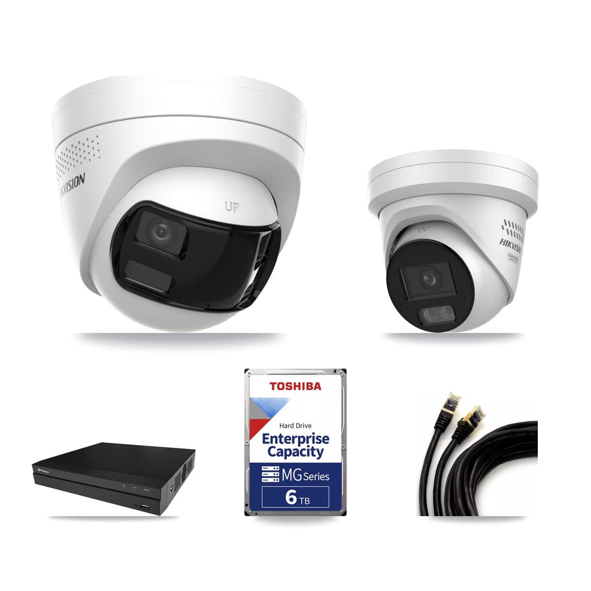 Prolux 8-Channel 4MP – 4K CCTV Kit — 2 4K + 1 4MP Turret Cameras + 6TB Recording - Image 1