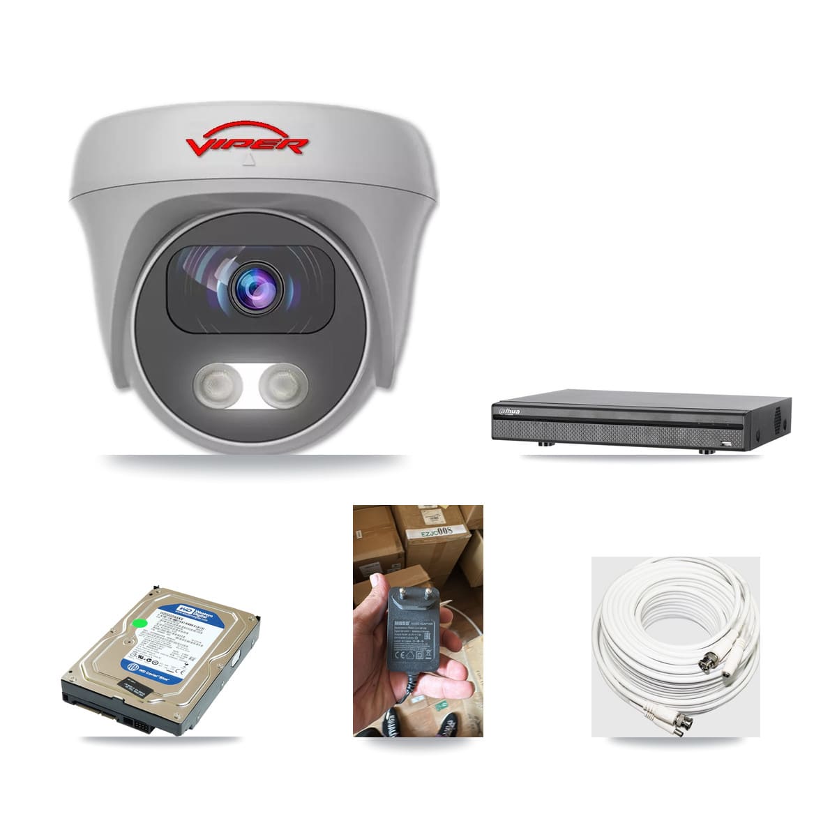 Dahua 8-channel CCTV kit: 1 camera (1× 5MP Camera), 500GB hard drive