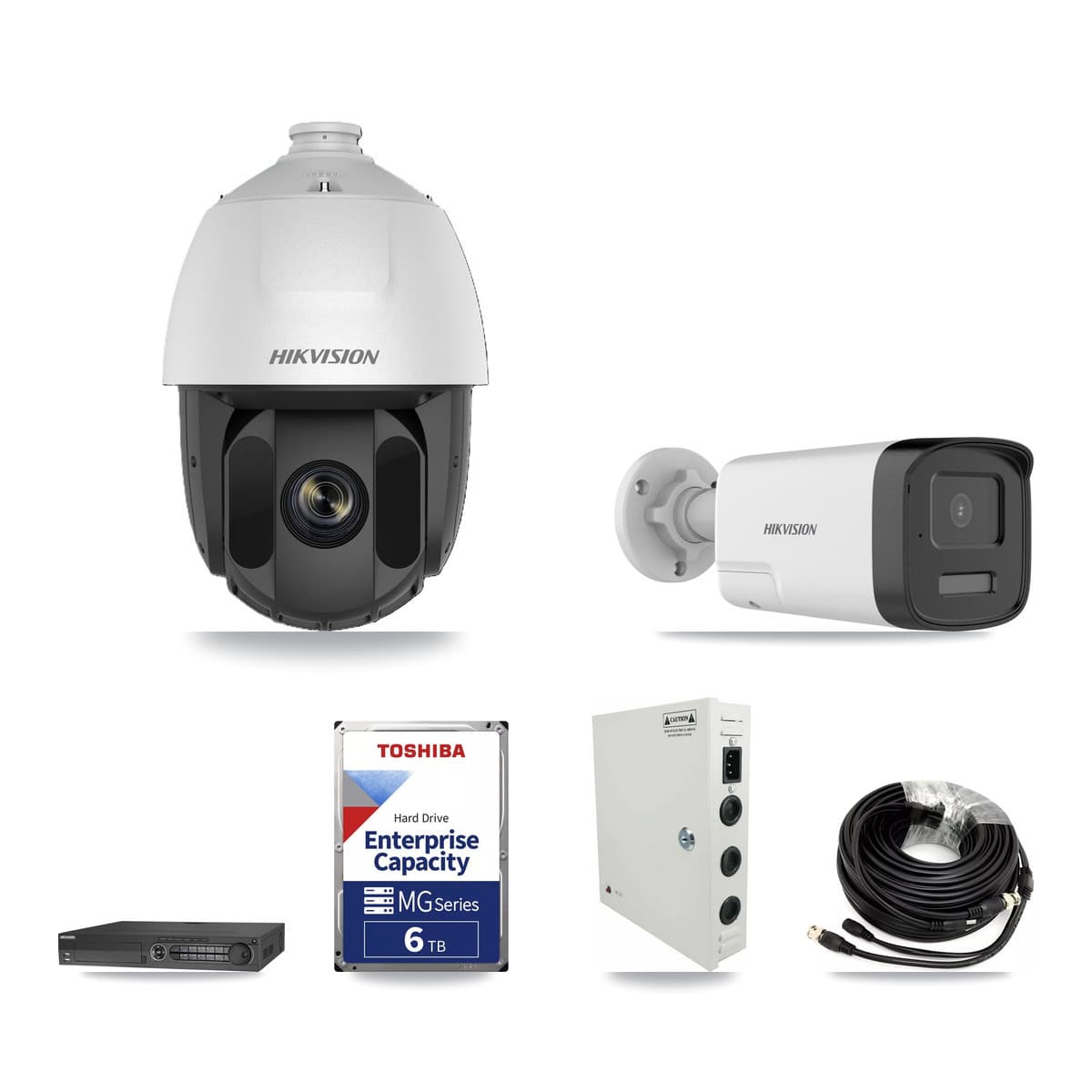 Hikvision 32-Channel 2MP – 5MP CCTV Kit — 25 DS-2AE5225TI 2MP PTZ + 1 DS-2CE17K0T 5MP Bullet Cameras + 3× 6TB Recording - Image 1