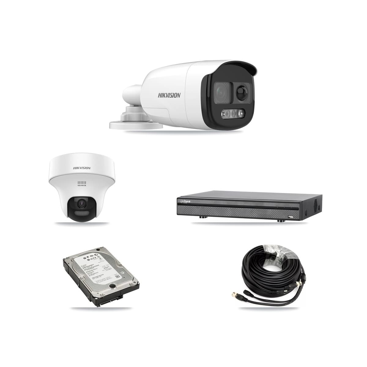 Hikvision & Dahua 8-Channel 5MP CCTV Kit — 3 Bullet + 1 Turret Cameras + 5TB Recording - Image 1