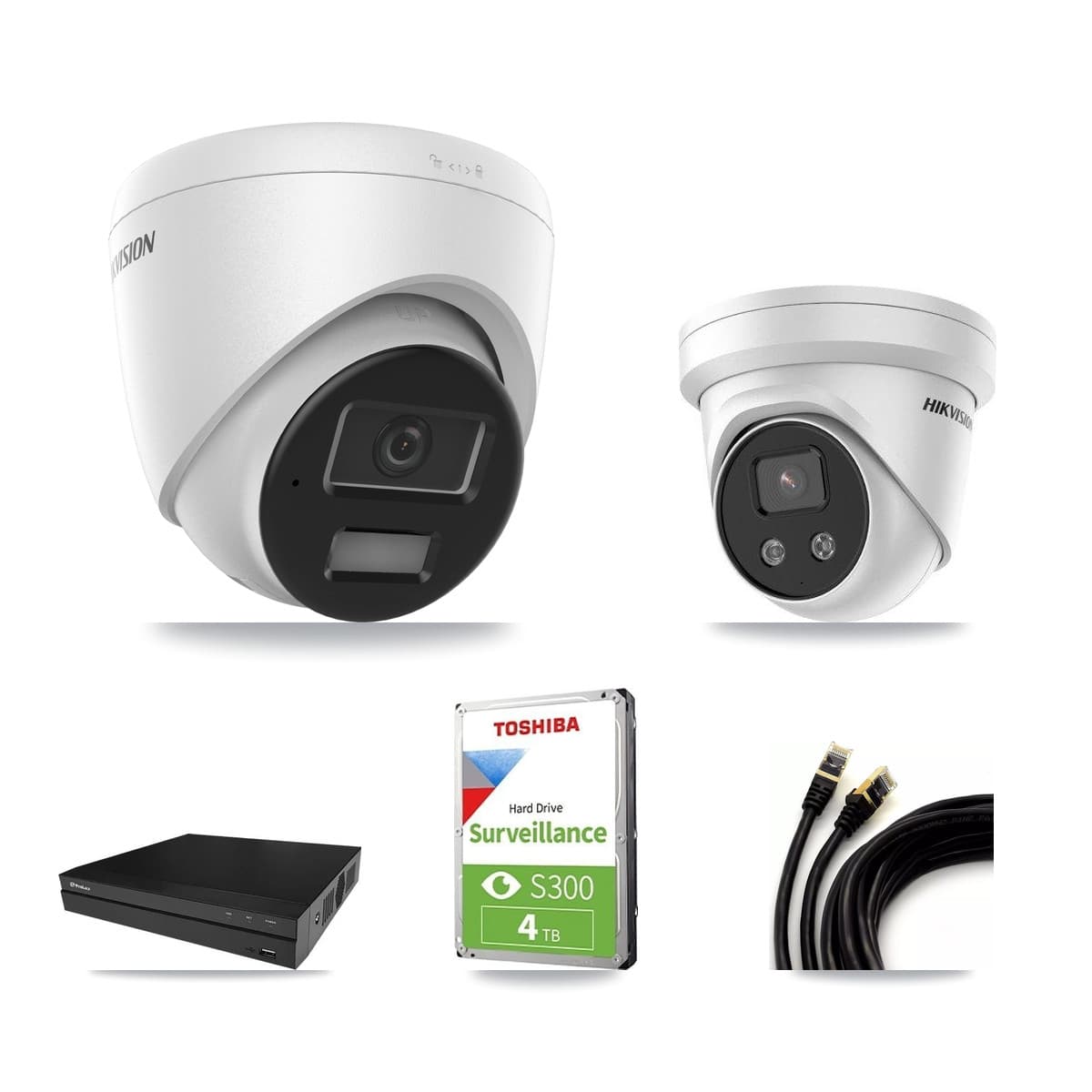 Hikvision & Prolux 8-Channel 4MP – 5MP CCTV Kit — 2 4MP + 1 5MP Turret Cameras + 4TB Recording - Image 1