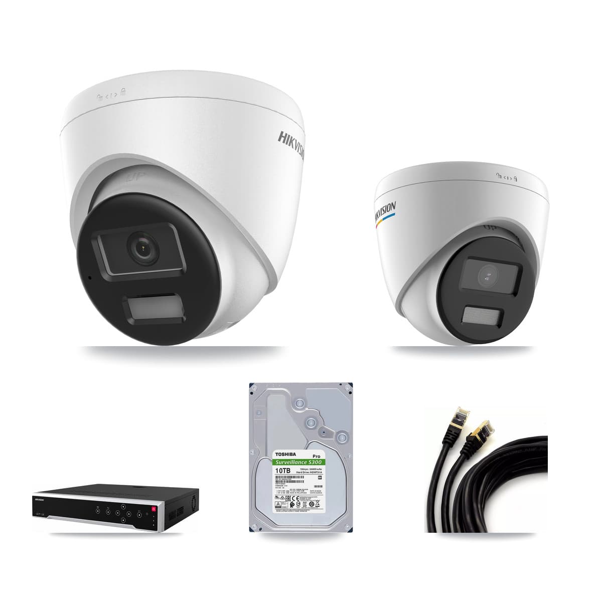 Hikvision 32-Channel 2MP – 4K CCTV Kit — 1 2MP + 23 4K Turret Cameras + 4× 10TB Recording