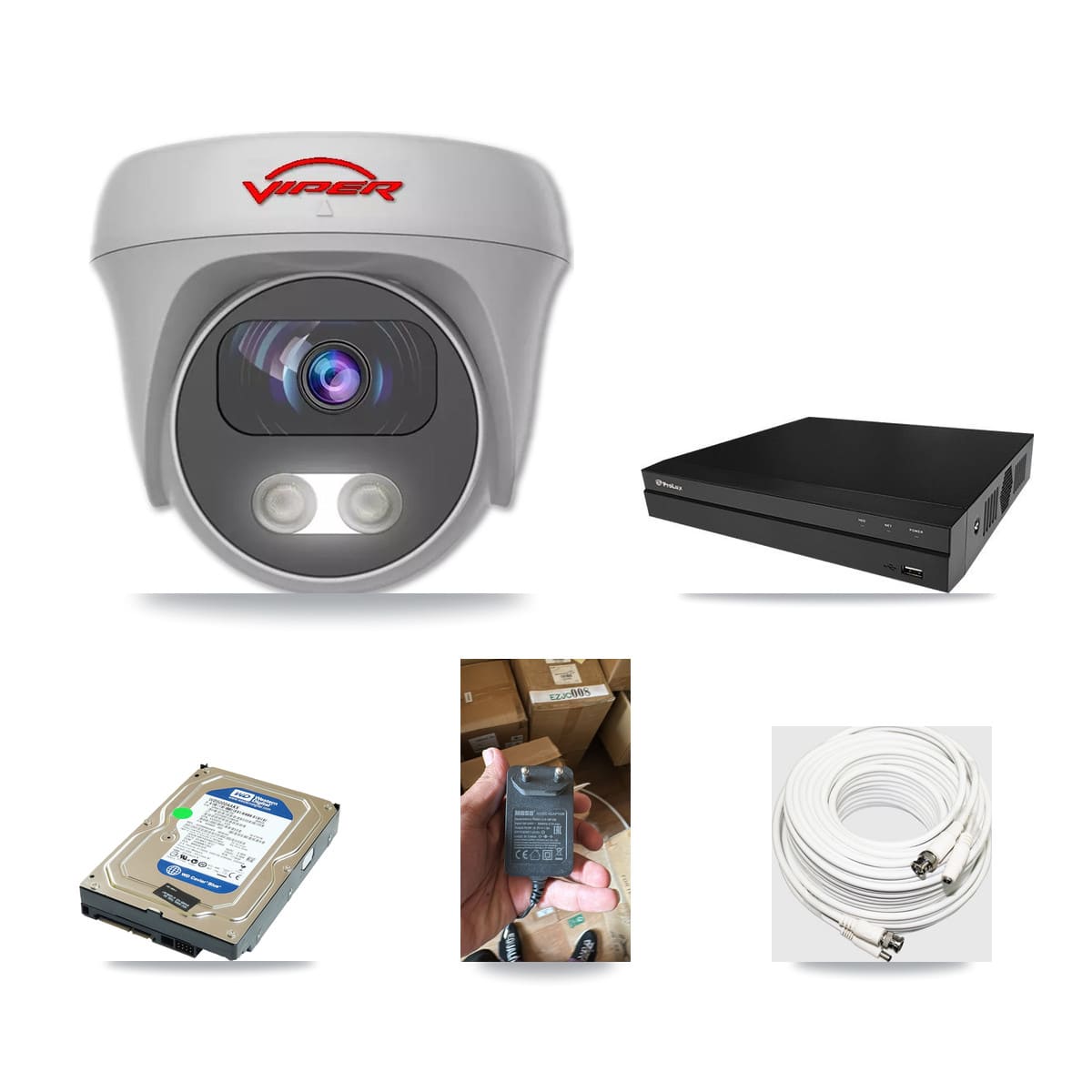 Prolux 8-channel CCTV kit: 1 camera (1× 5MP Camera), 500GB hard drive