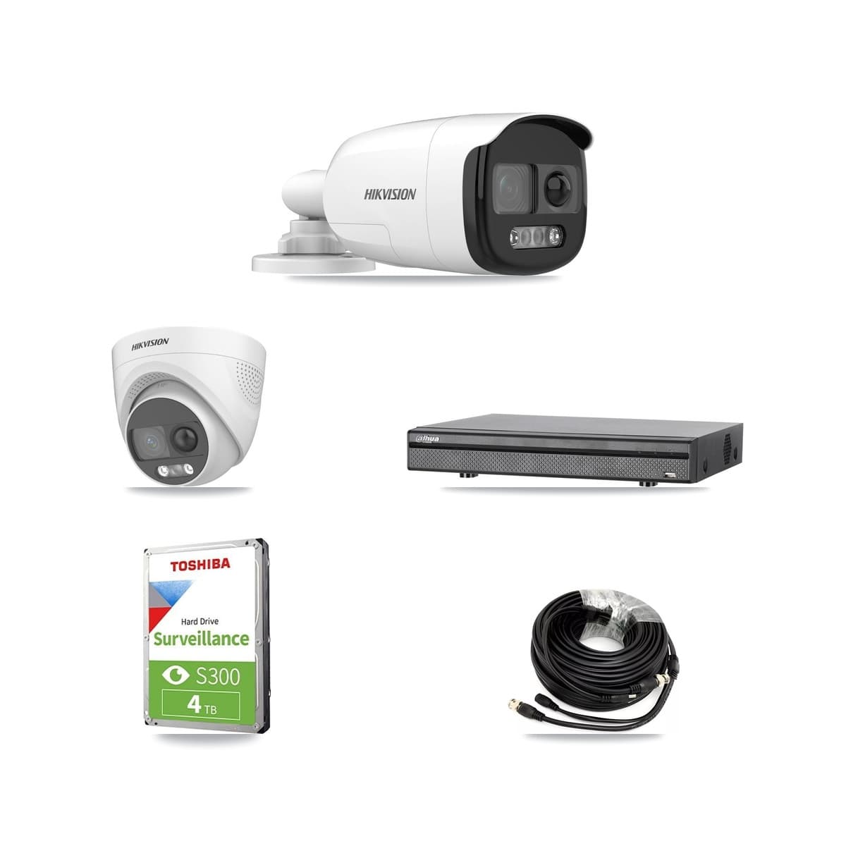 Hikvision & Dahua 8-Channel 5MP CCTV Kit — 1 DS-2CE12KF3T Bullet + 1 DS-2CE72KF3T Turret Cameras + 4TB Recording - Image 1
