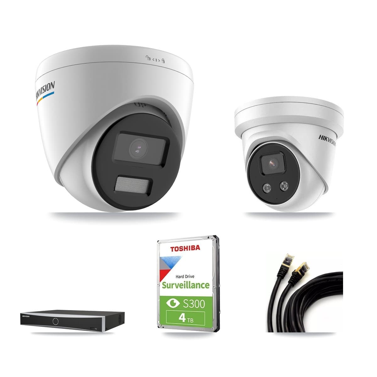 Hikvision 4-Channel 2MP – 5MP CCTV Kit — 1 2MP + 1 5MP Turret Cameras + 4TB Recording