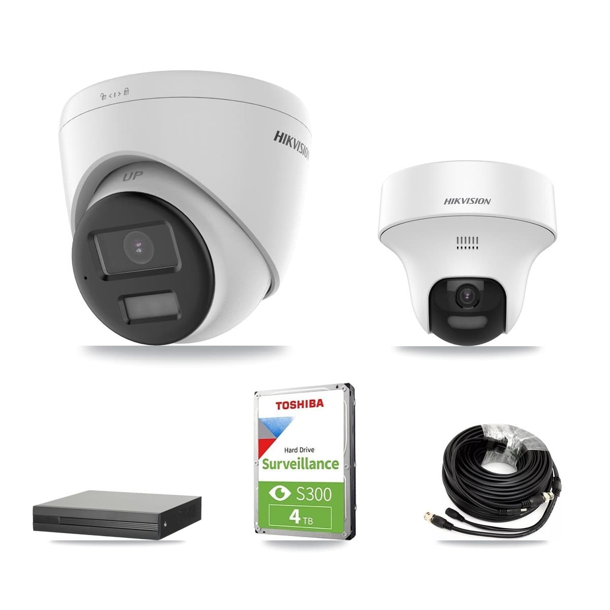 Hikvision 8-Channel 5MP CCTV Kit — 1 DS-2CE70K0T + 2 DS-2CE78K0T Turret Cameras + 4TB Recording (XVR-3108HS Recorder) - Image 1