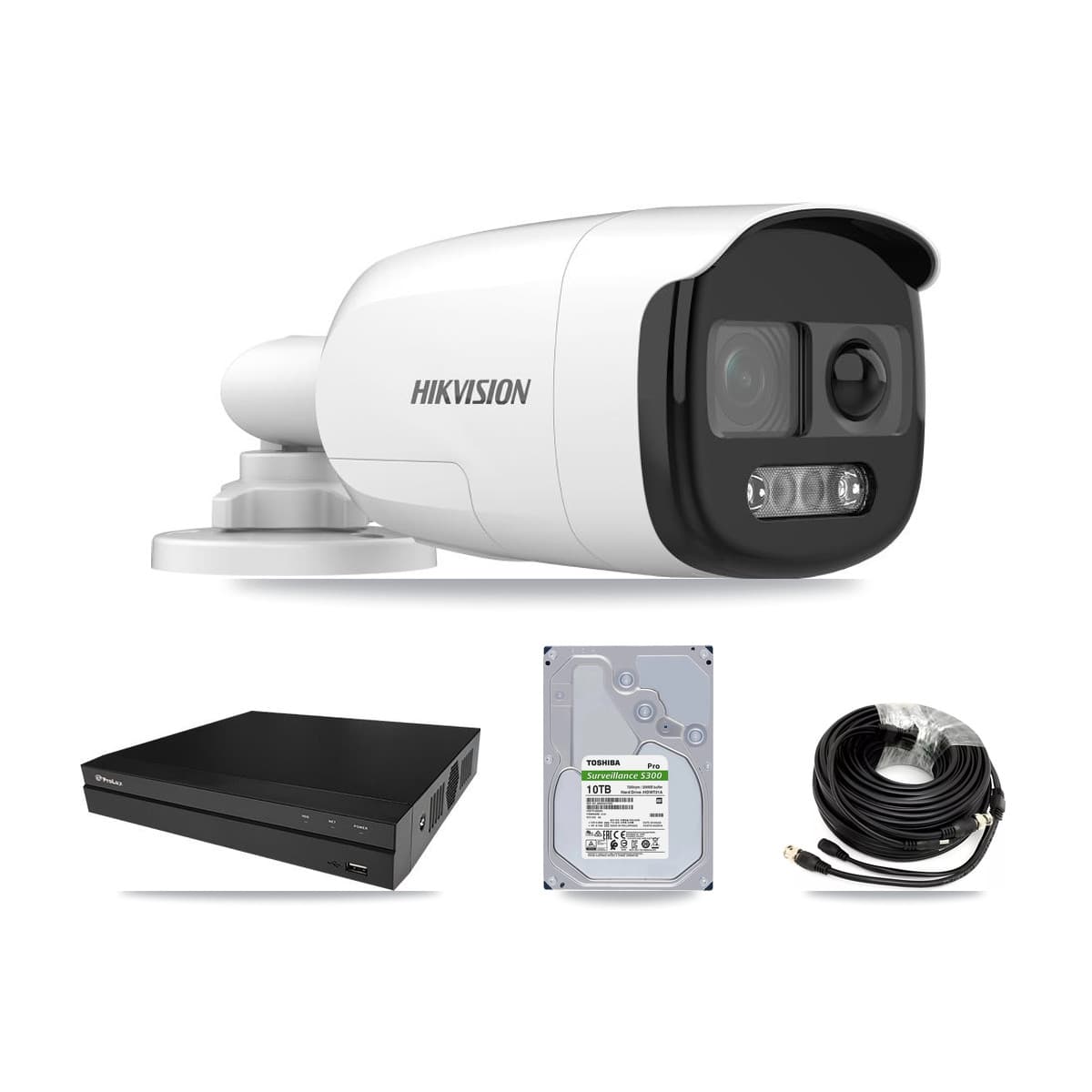 Hikvision & Prolux 8-Channel 5MP CCTV Kit — 8 Bullet Cameras + 2× 10TB Recording