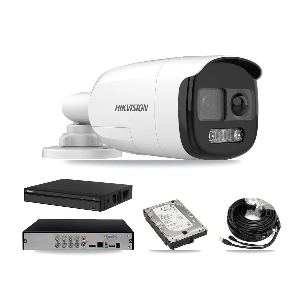 Hikvision & Prolux 8-Channel 5MP CCTV Kit — 4 DS-2CE12KF3T Bullet Cameras + 5TB Recording - Image 1