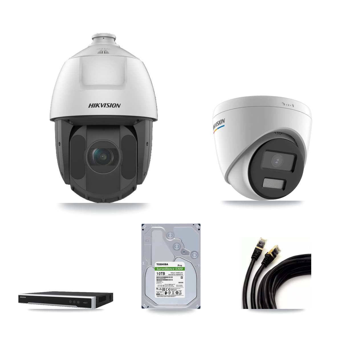 Hikvision 16-Channel 2MP CCTV Kit — 5 Turret + 10 PTZ Cameras + 10TB Recording - Image 1