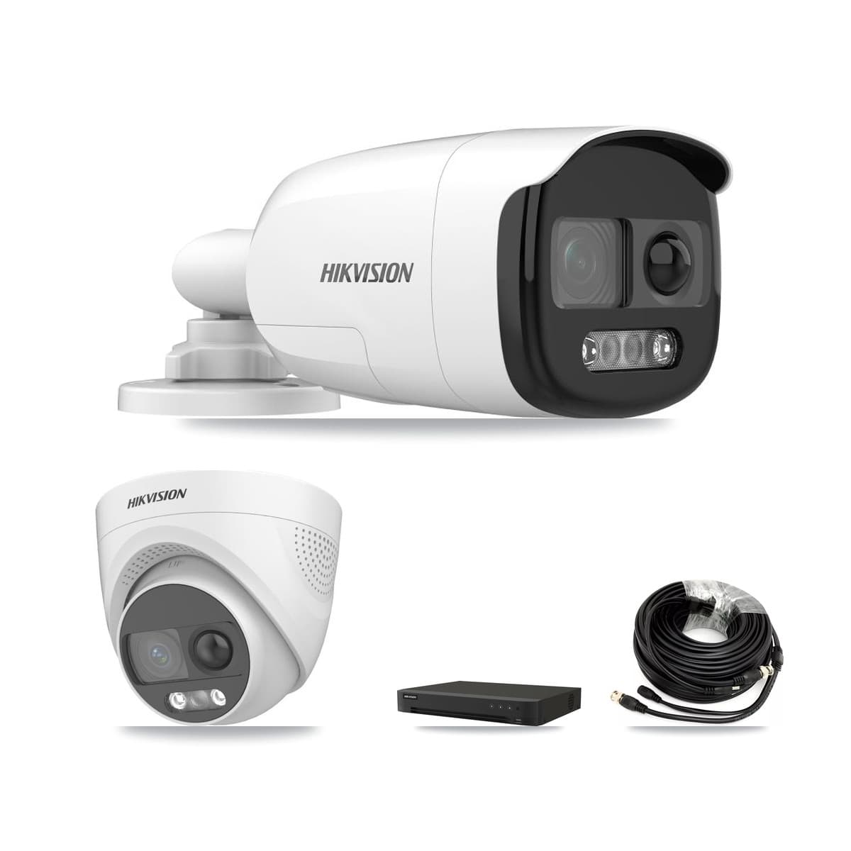 Hikvision 8-Channel 5MP CCTV Kit — 4 DS-2CE12KF3T-PIRXO Bullet + 2 DS-2CE72KF3T-PIRXO Turret Cameras + 8TB Recording (IDS-7208HUHI-M1/XT Recorder) - Image 1