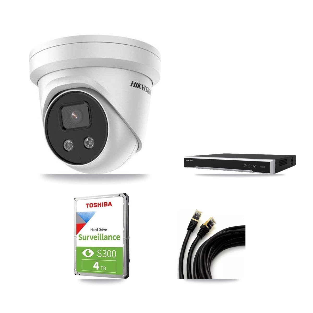 Hikvision 16-Channel 5MP CCTV Kit — 3 DS-2CD3356G2 Turret Cameras + 4TB Recording - Image 1