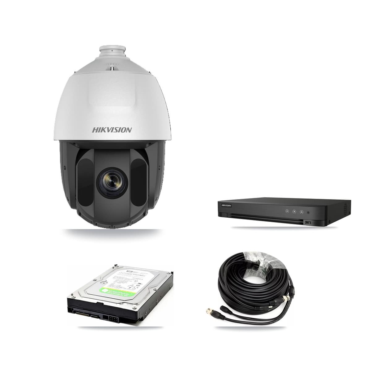 Hikvision 4-Channel 2MP CCTV Kit — 2 DS-2AE5225TI PTZ Cameras + 1TB Recording (IDS-7204HUHI Recorder) - Image 1