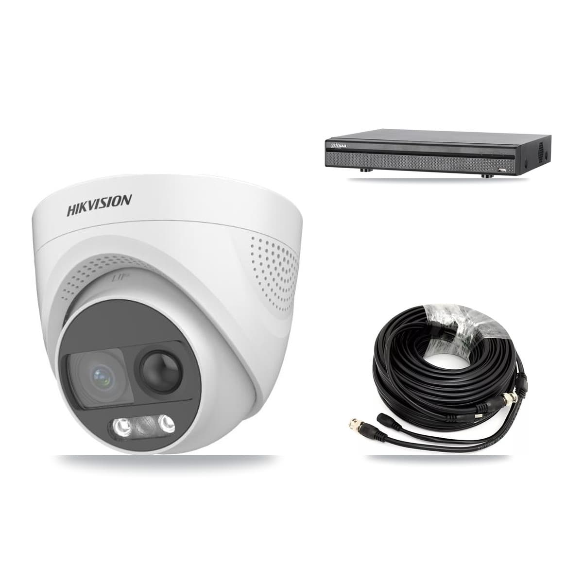 Hikvision & Dahua 8-Channel 5MP CCTV Kit — 6 DS-2CE72KF3T Turret Cameras + 8TB Recording (DH-XVR5108H Recorder) - Image 1