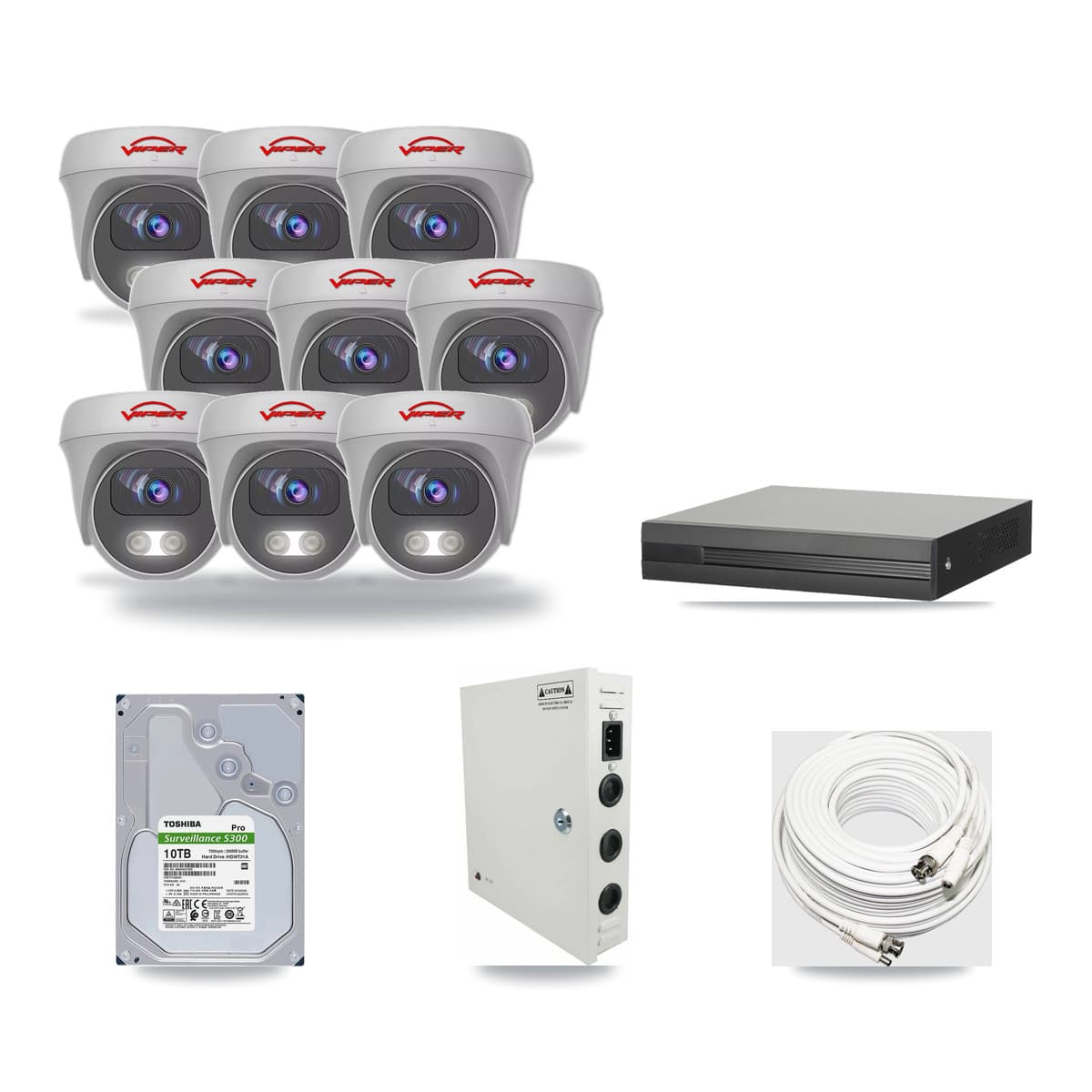 16-Channel 5MP CCTV Kit — 9 Viper Cameras + 10TB Recording - Image 1