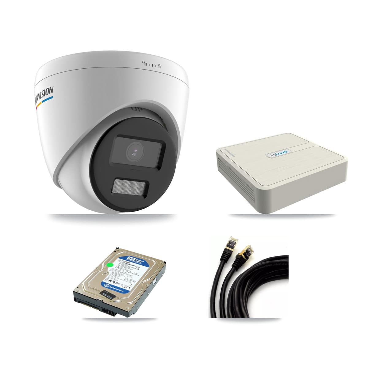 Hikvision & HiLook 8-Channel 2MP CCTV Kit — 1 Turret Camera + 500GB Recording (NVR-108H-D Recorder)