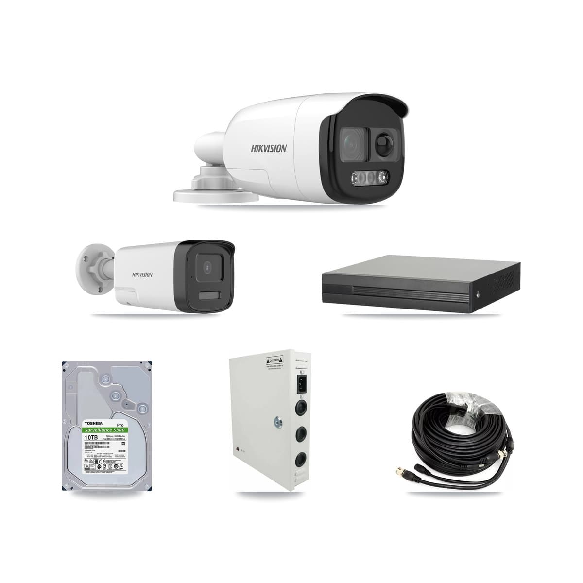 Hikvision 16-Channel 5MP CCTV Kit — 7 DS-2CE12KF3T + 7 DS-2CE17K0T Bullet Cameras + 10TB Recording