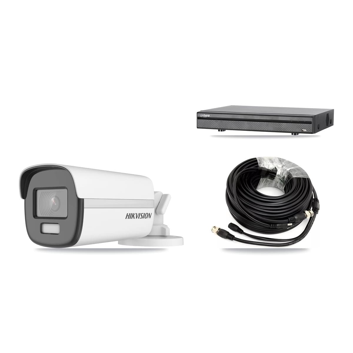 Hikvision & Dahua 8-Channel 4K CCTV Kit — 3 Bullet Cameras + 8TB Recording (DH-XVR5108H Recorder) - Image 1