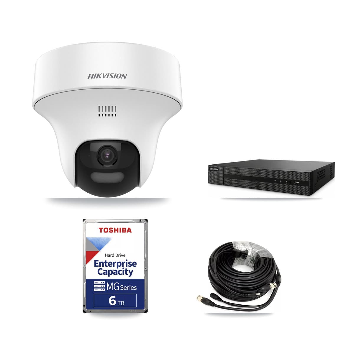Hikvision 8-Channel 5MP CCTV Kit — 7 DS-2CE70K0T Turret Cameras + 6TB Recording