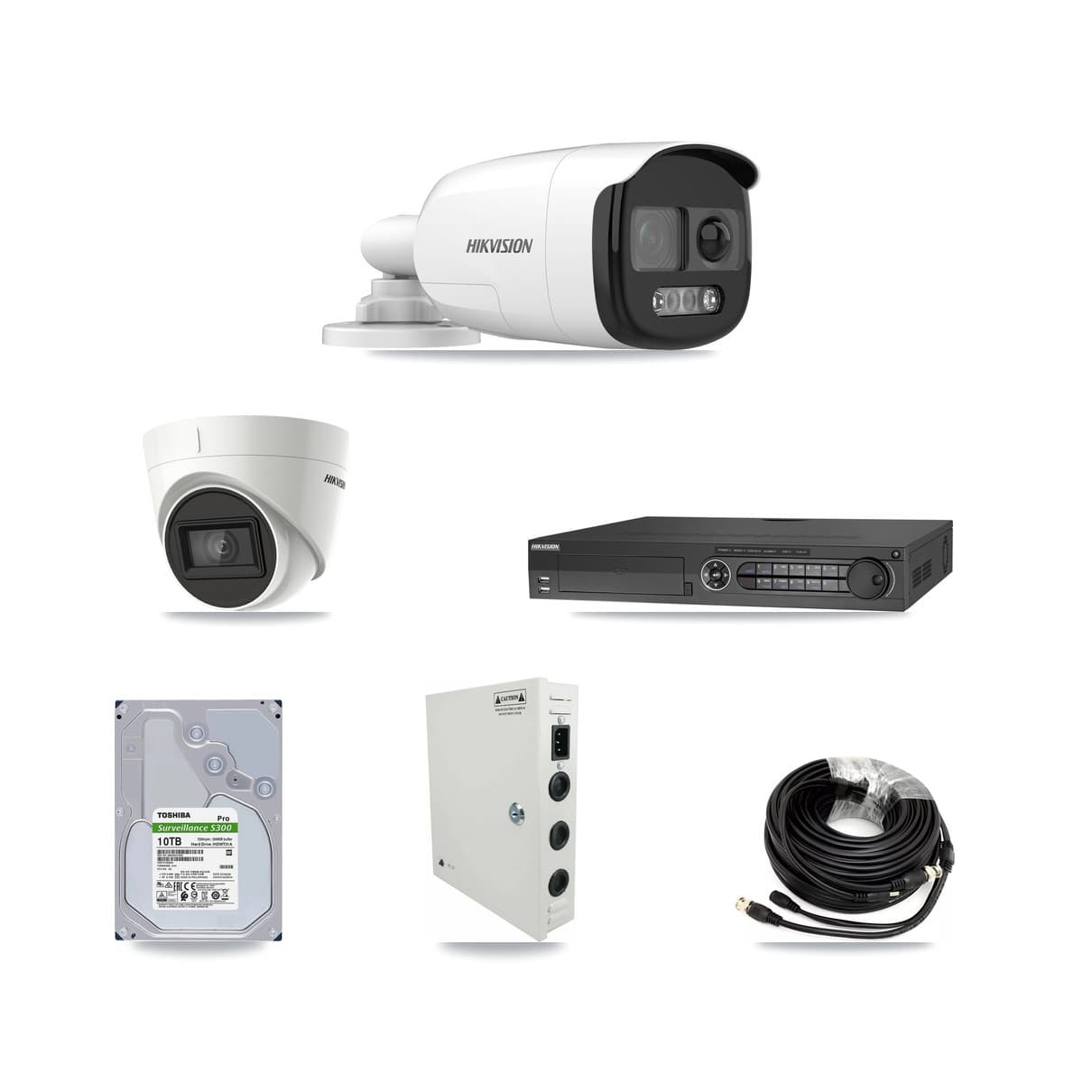 Hikvision 32-Channel 5MP – 4K CCTV Kit — 31 5MP Bullet + 1 4K Turret Cameras + 4× 10TB Recording