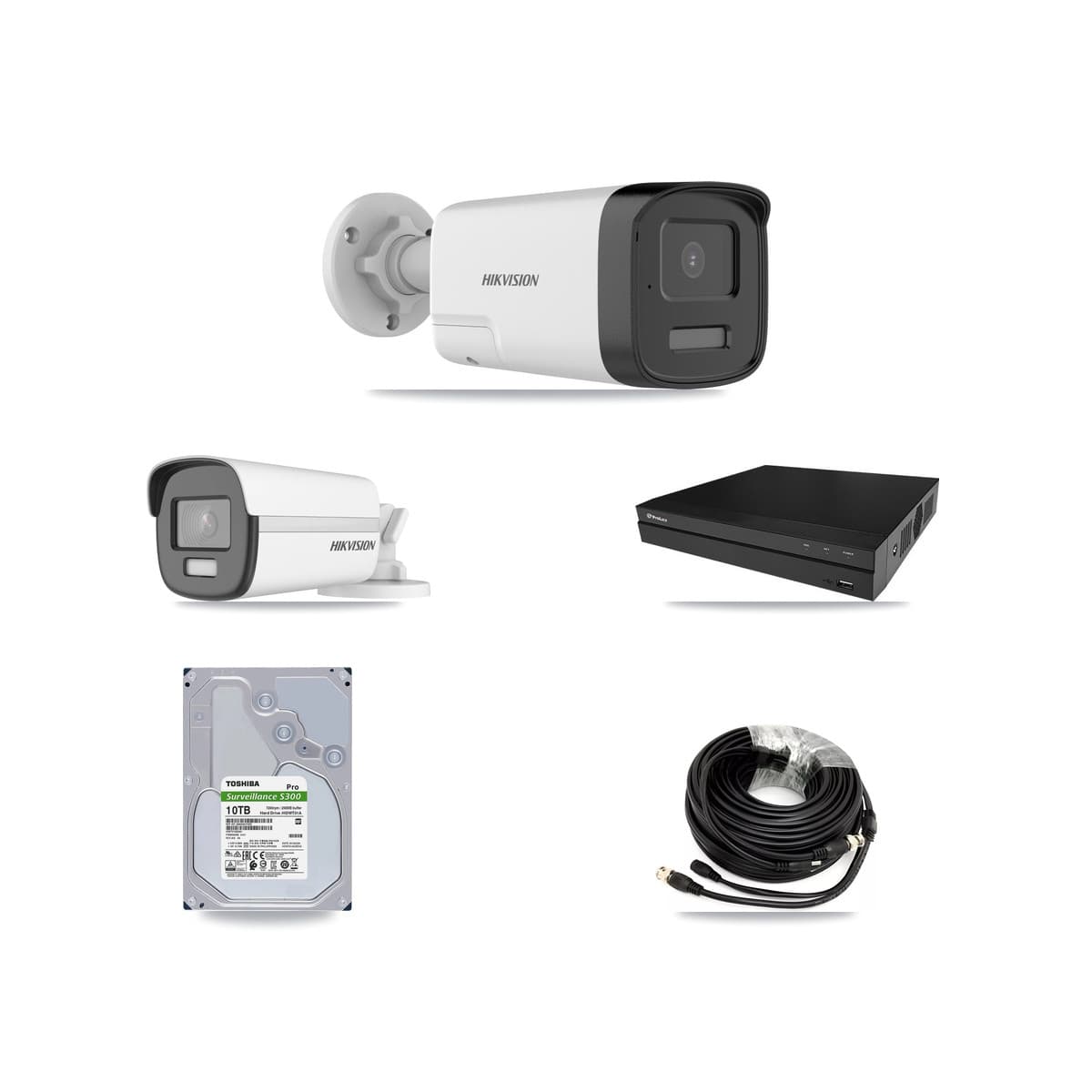 Hikvision & Prolux 8-Channel 5MP – 4K CCTV Kit — 1 4K + 5 5MP Bullet Cameras + 10TB Recording (PXD-5208AN Recorder)