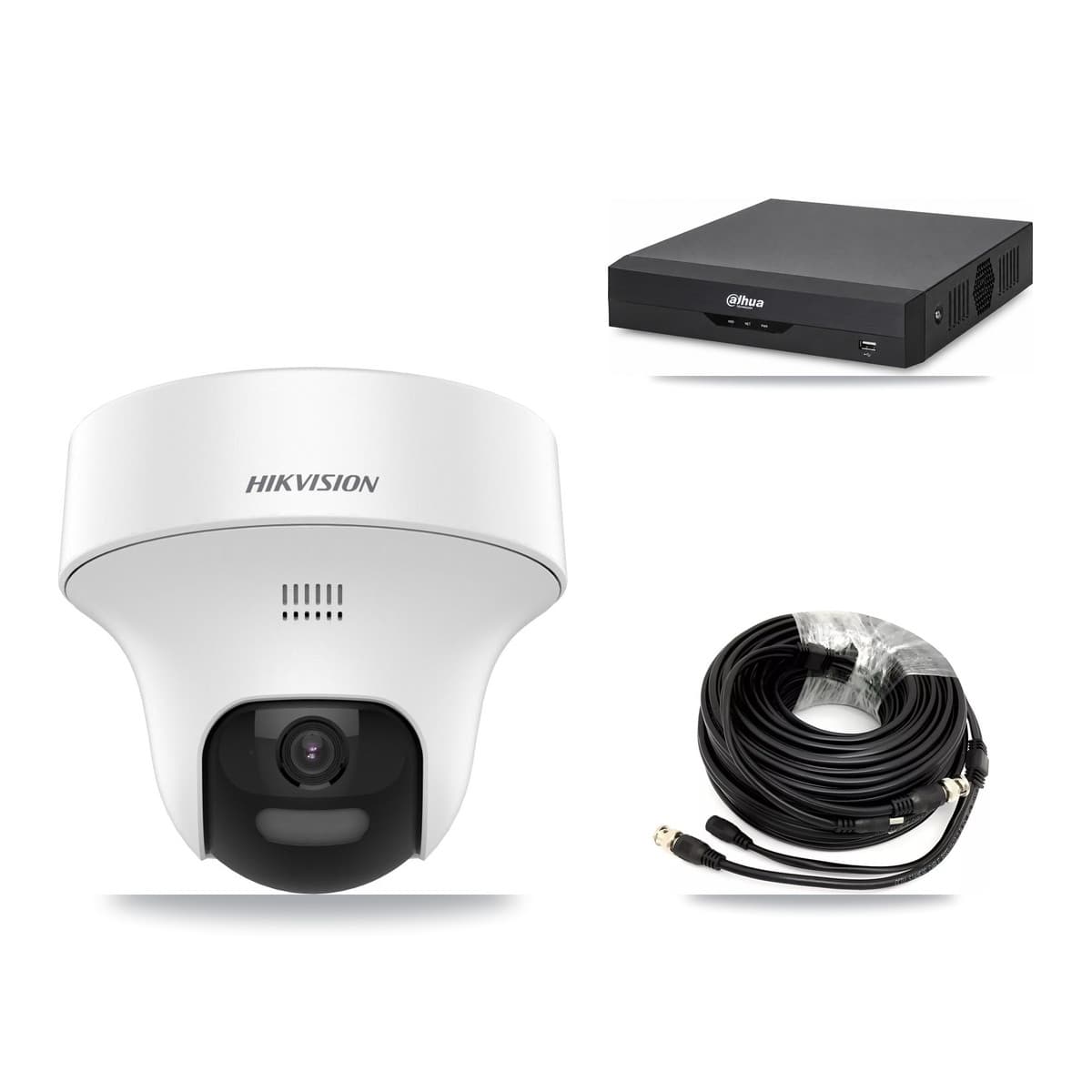 Hikvision & Dahua 4-Channel 5MP CCTV Kit — 1 DS-2CE70K0T Turret Camera + 3TB Recording - Image 1