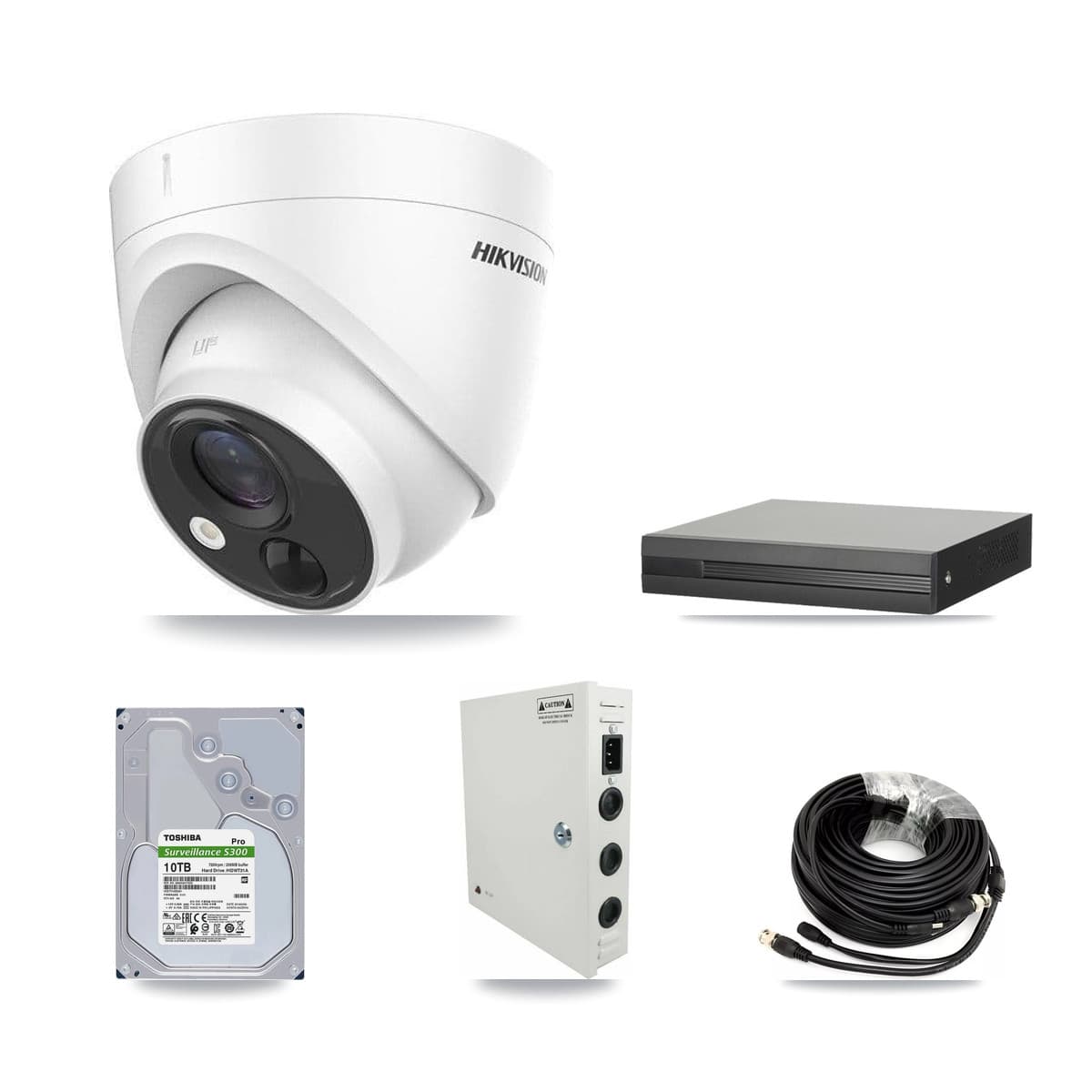 Hikvision 16-Channel 5MP CCTV Kit — 15 DS-2CE71H0T Turret Cameras + 10TB Recording (XVR-3116HS Recorder) - Image 1