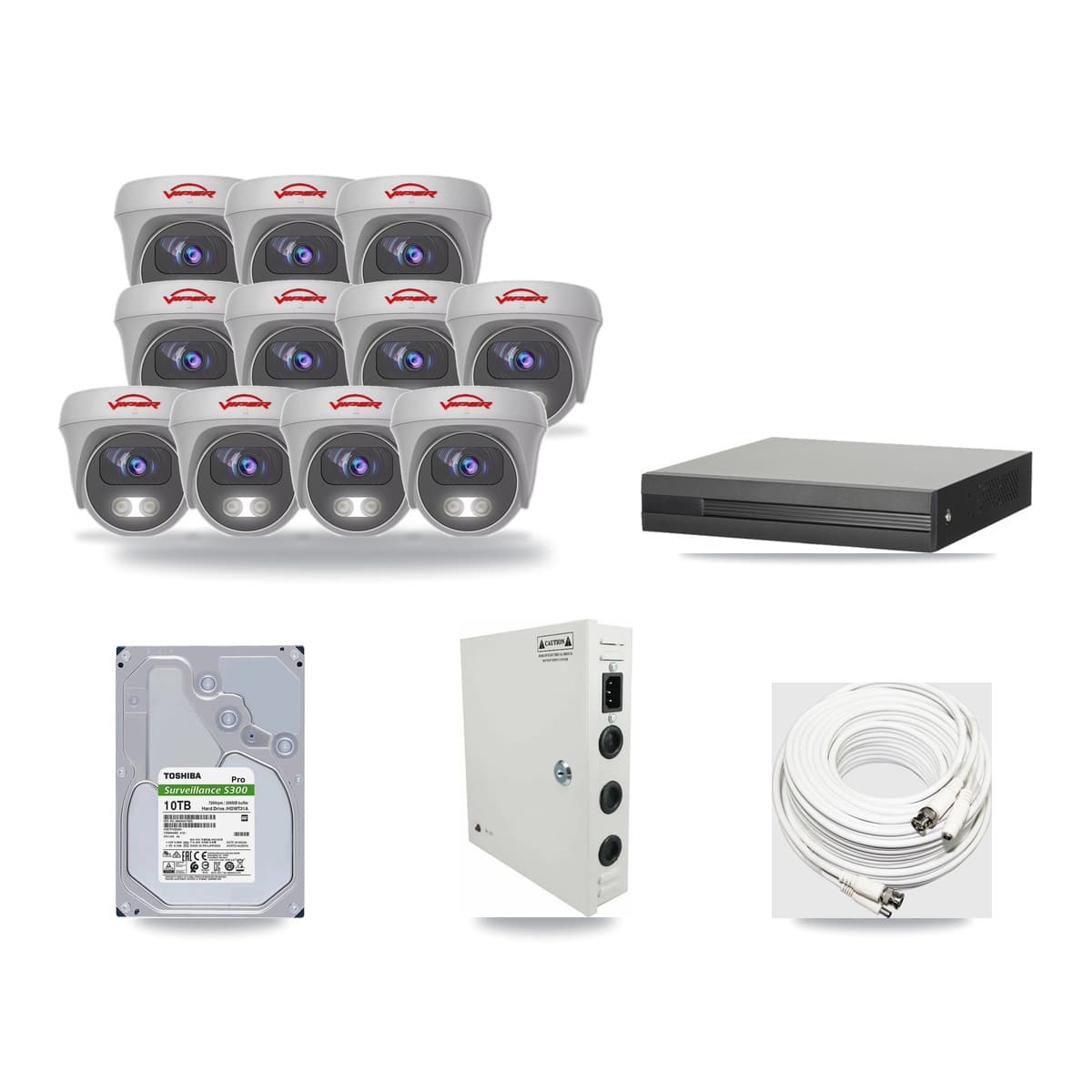 16-Channel 5MP CCTV Kit — 11 Viper Cameras + 10TB Recording - Image 1