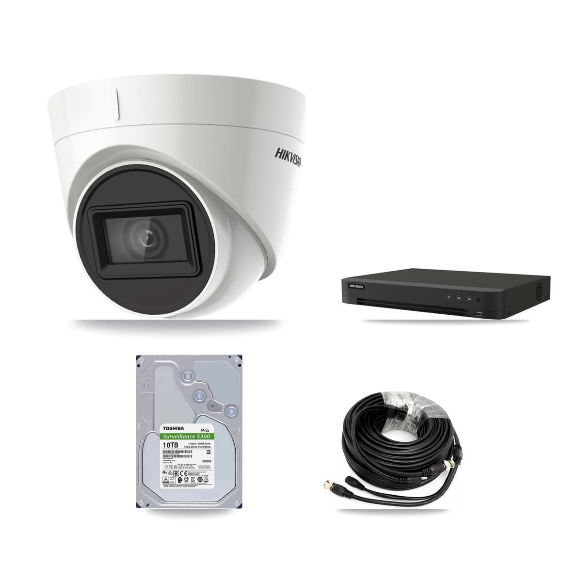 Hikvision 8-Channel 4K CCTV Kit — 7 DS-2CE78U1T Turret Cameras + 10TB Recording