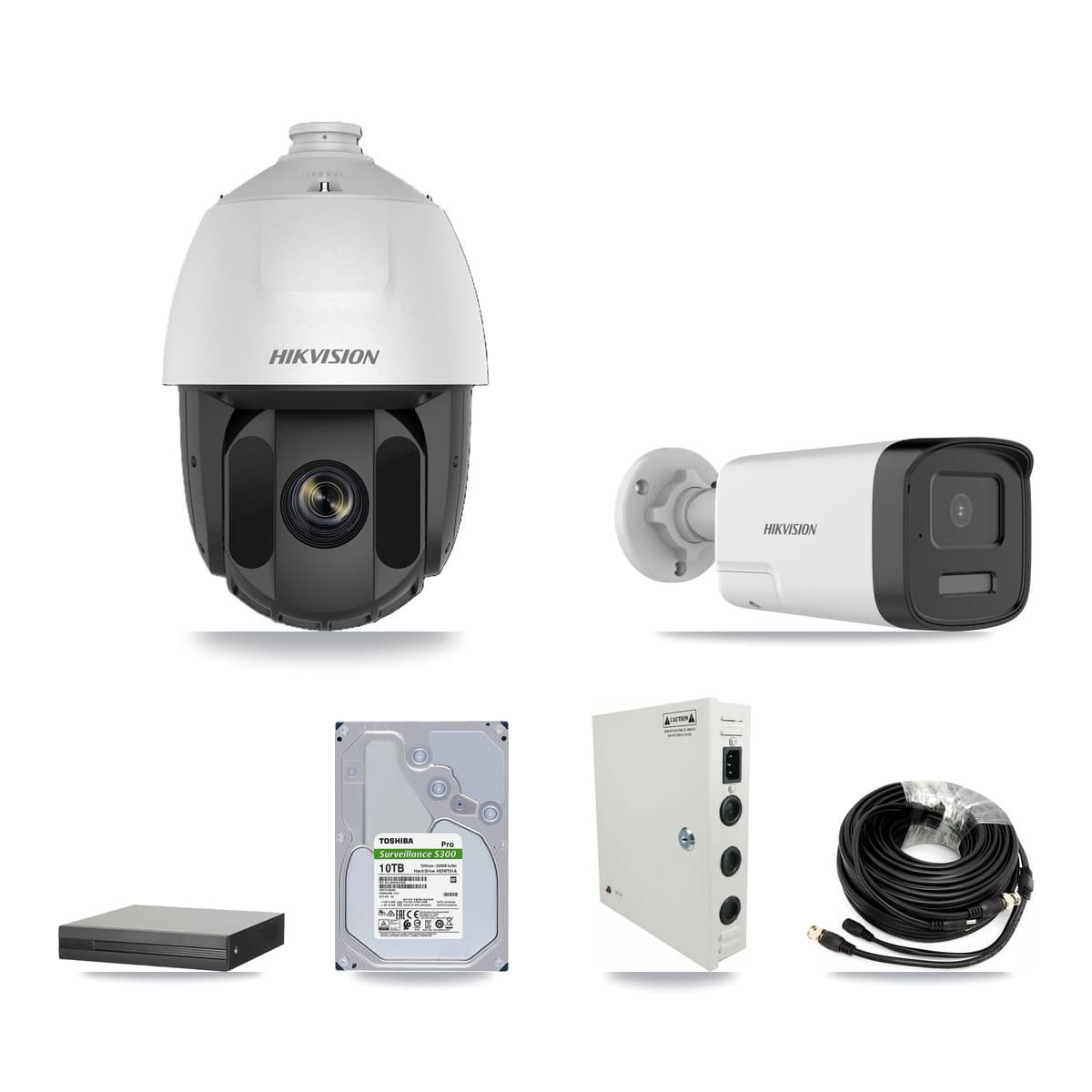 Hikvision 16-Channel 2MP – 5MP CCTV Kit — 15 DS-2AE5225TI 2MP PTZ + 1 DS-2CE17K0T 5MP Bullet Cameras + 10TB Recording - Image 1