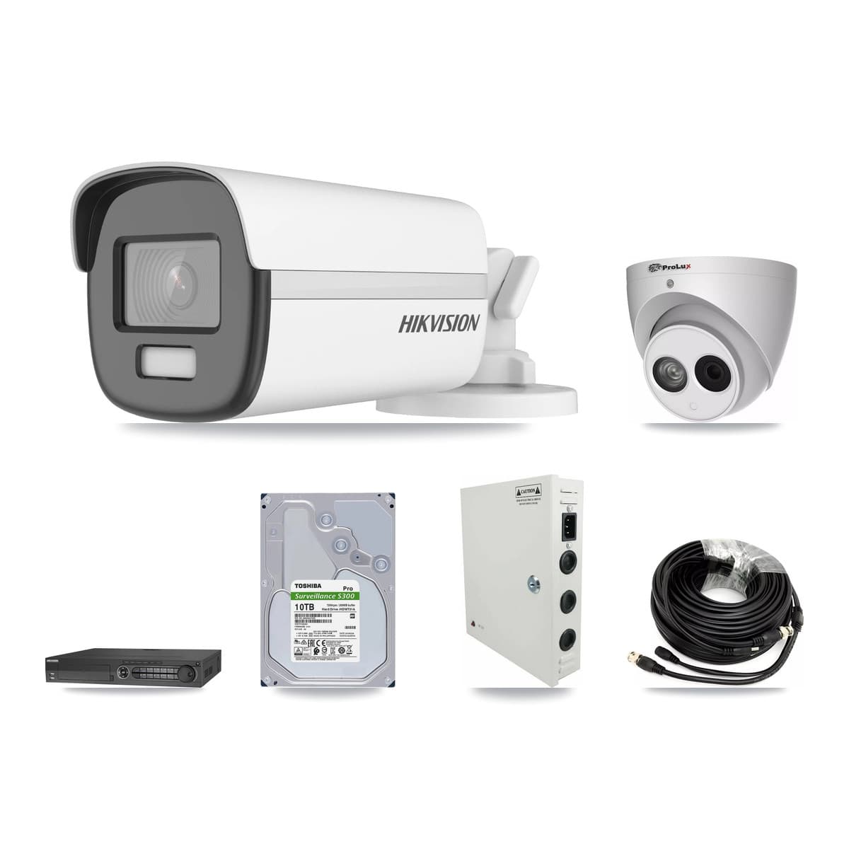 Hikvision & Prolux 32-Channel 4MP – 4K CCTV Kit — 14 4K Bullet + 1 4MP Turret Cameras + 4× 10TB Recording - Image 1