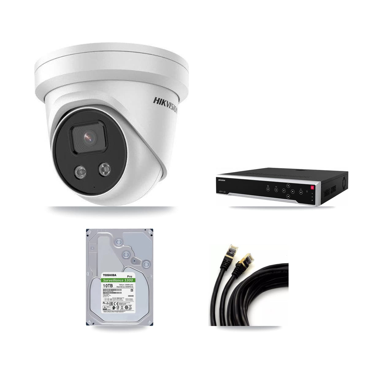Hikvision 32-Channel 5MP CCTV Kit — 24 Turret Cameras + 3× 10TB Recording