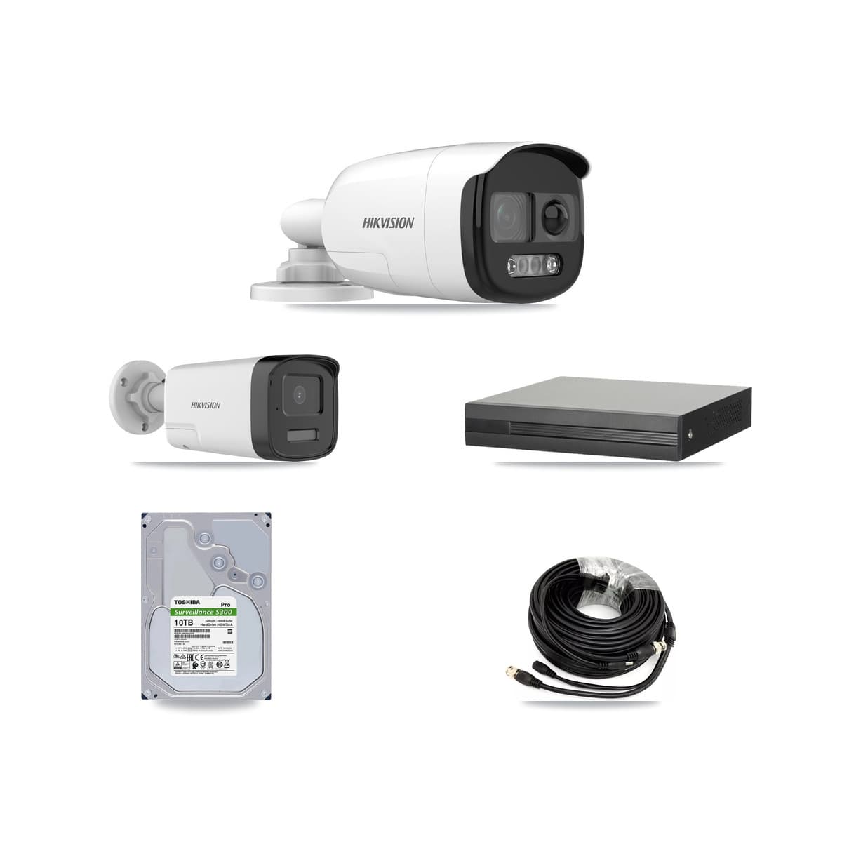 Hikvision 8-Channel 5MP CCTV Kit — 3 DS-2CE12KF3T + 1 DS-2CE17K0T Bullet Cameras + 10TB Recording (XVR-3108HS Recorder) - Image 1