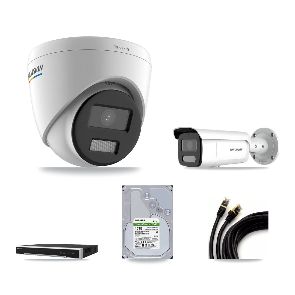 Hikvision 16-Channel 2MP – 4MP CCTV Kit — 5 2MP Turret + 5 4MP Bullet Cameras + 10TB Recording - Image 1