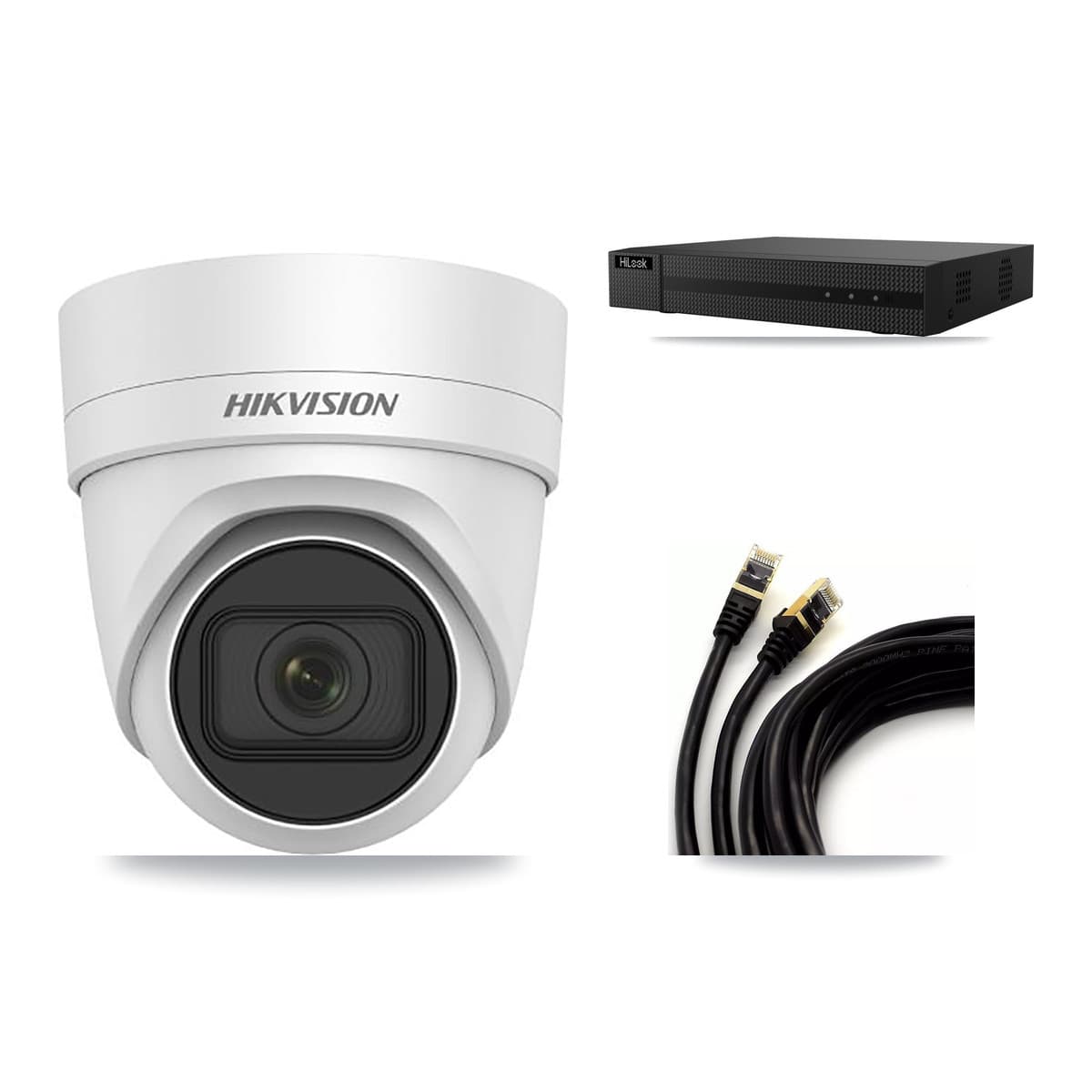Hikvision & HiLook 8-Channel 4K CCTV Kit — 4 DS-2CD2H83G0 Turret Cameras + 3TB Recording