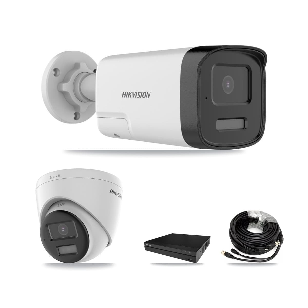Hikvision & Prolux 8-Channel 5MP – 4K CCTV Kit — 4 DS-2CE17K0T 5MP Bullet + 4 DS-2CE78U0T 4K Turret Cameras + 2× 8TB Recording
