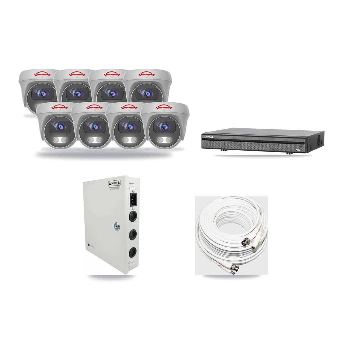 Dahua 8-channel CCTV kit: 8 cameras (8× 5MP Camera), 3TB hard drive