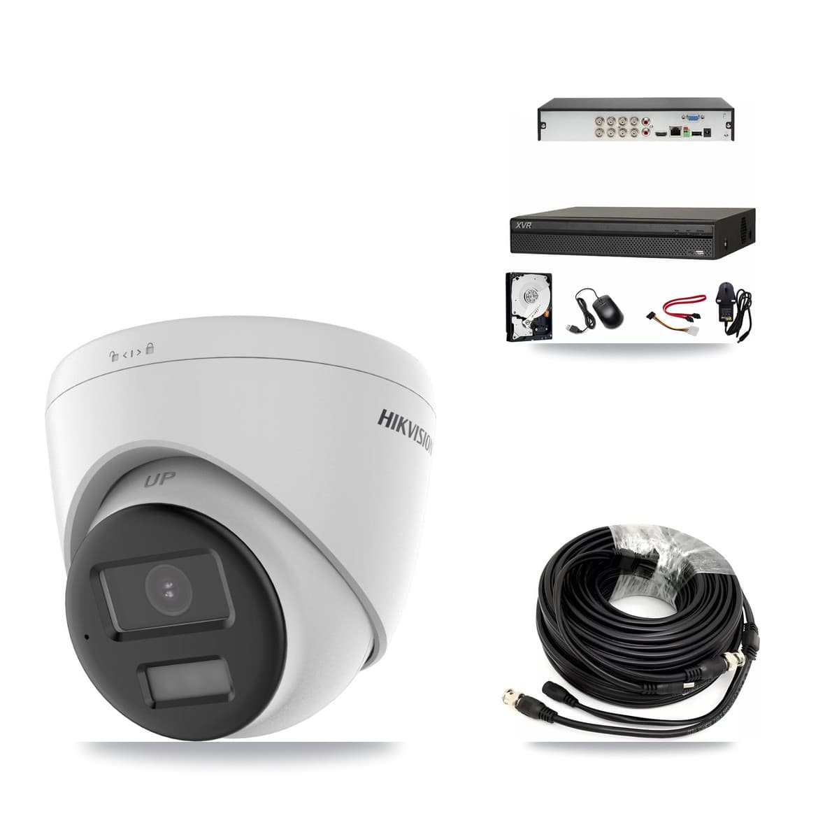 Hikvision & Dahua 8-Channel 4K CCTV Kit — 2 DS-2CE78U0T Turret Cameras + 8TB Recording