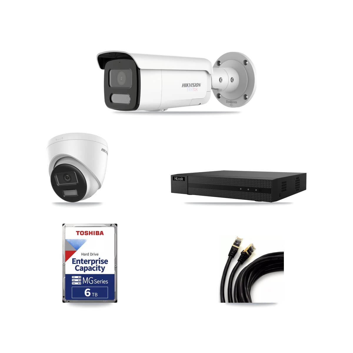 Hikvision & HiLook 8-Channel 4K CCTV Kit — 2 Turret + 6 Bullet Cameras + 6TB Recording - Image 1